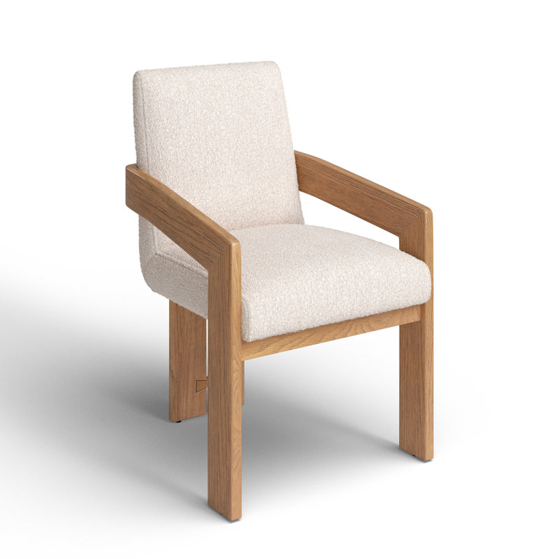 Asmund Solid Wood Upholstered Armchair, Smoked Grey, Somerton Ash