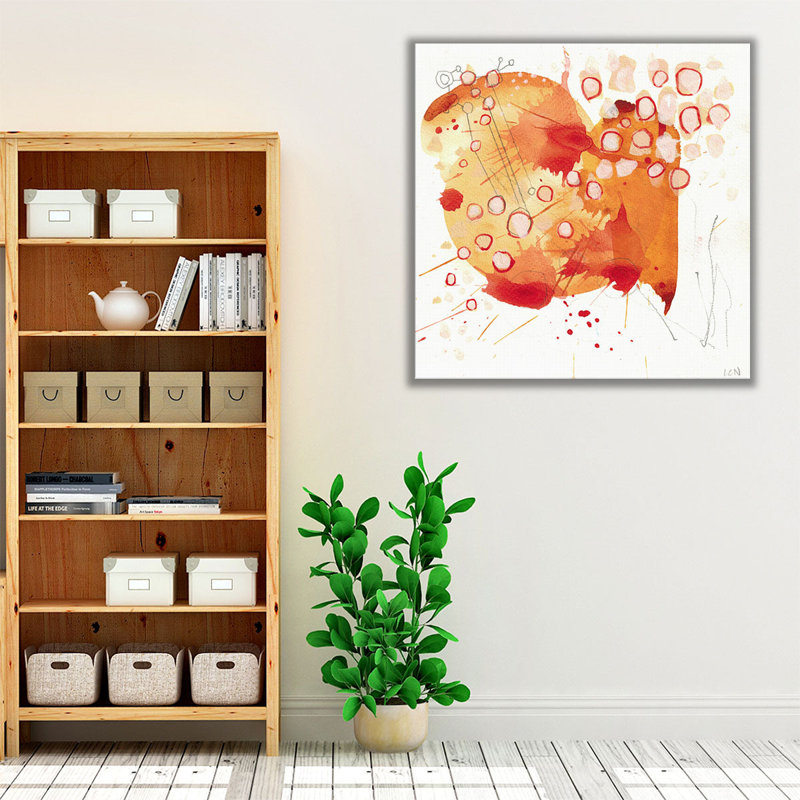 «Orange Wildflowers», reproduction d'art sur toile, H 20 po x l 20 po