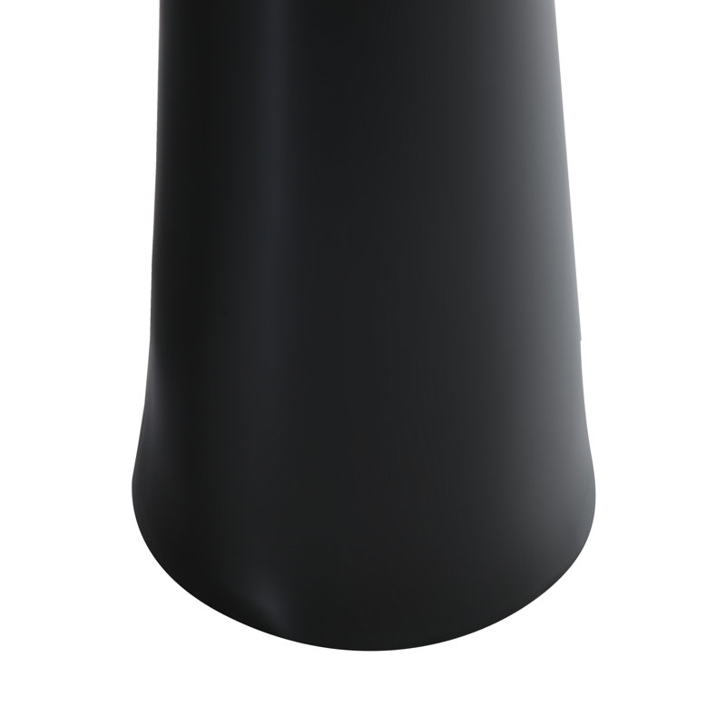 Lavabo de salle de bain piédestal circulaire en céramique avec trop-plein 34,62 po, Noir