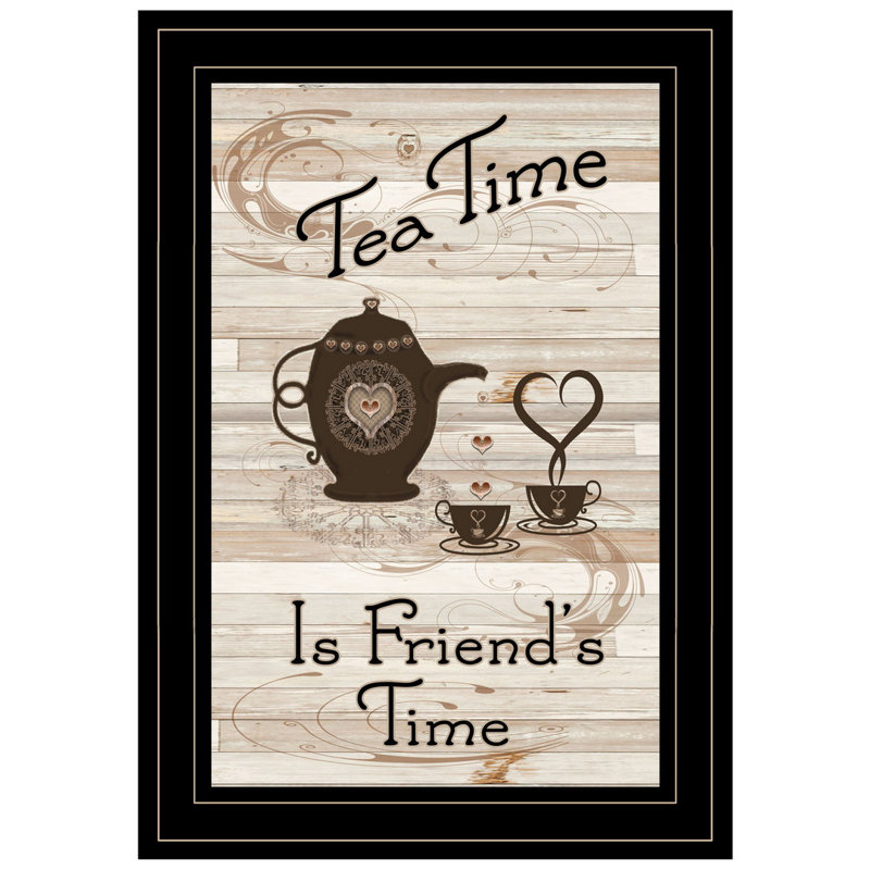 «Tea Time is Friend's Time», reproduction encadrée prête à être accrochée