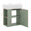 Meuble-lavabo flottant moderne avec lavabo en céramique, rangement à gauche-116116634