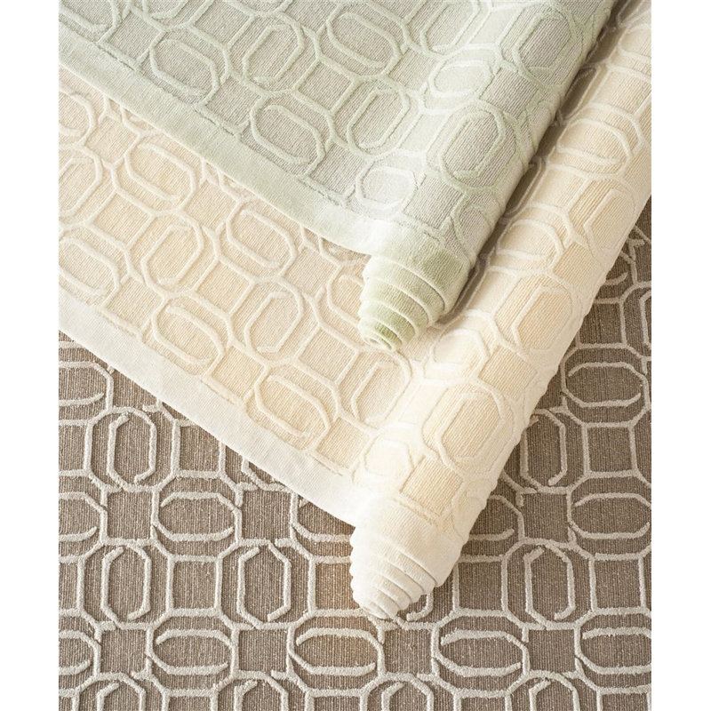 Tapis géométrique en viscose / laine / coton noué à la main Welsch, Rectangle 8 pi x 10 pi