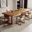62.99" Brown Rectangular Solid Wood Dining Table-704886943