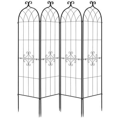 Treillis de jardin, treillis de roses de 71 x 20 pouces, treillis de fleurs de jardin avec finition thermolaquée et conception verrouillable pratique, treillis de soutien pour plantes pour fleurs, légumes et roses