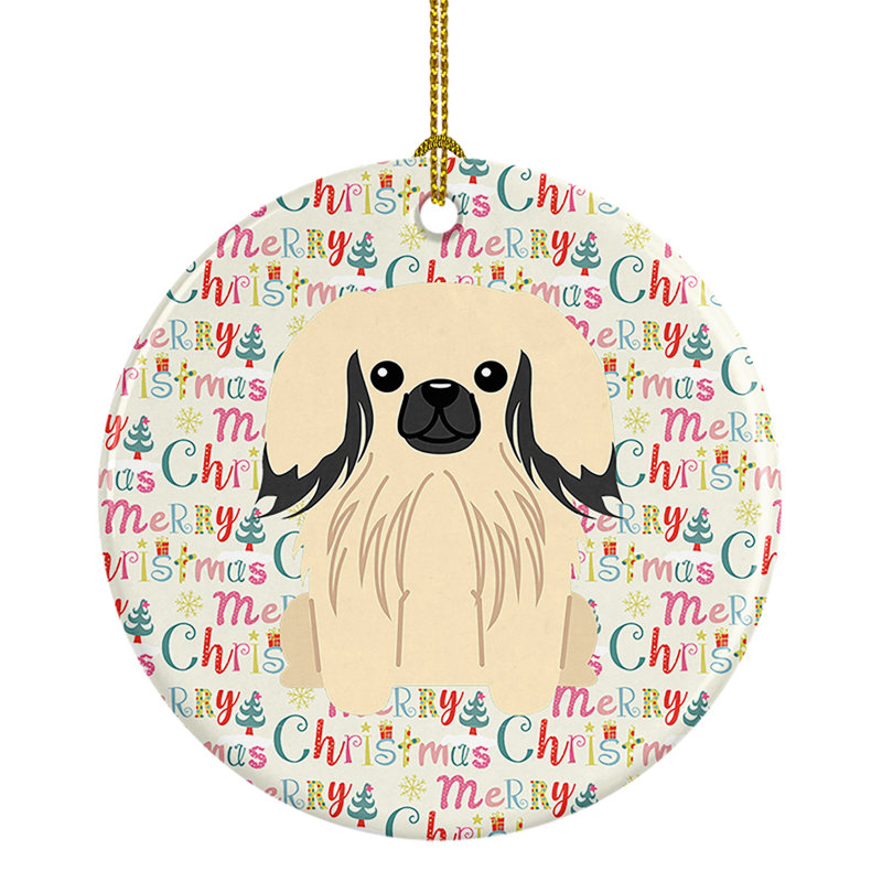 Ornement suspendu Merry Christmas Pekingese