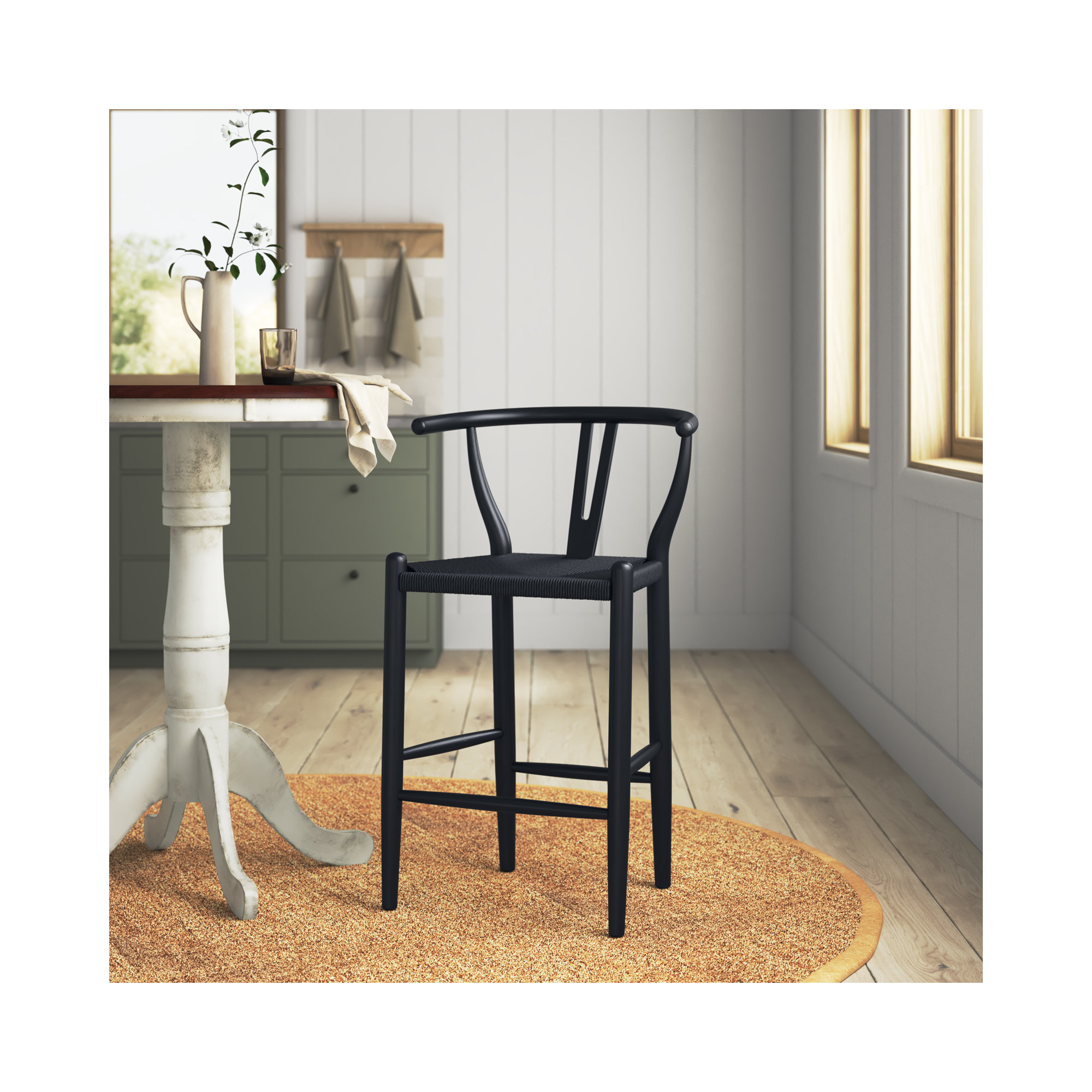 Albarado Woven Stool, Counter Stool (26” Seat Height), Natural