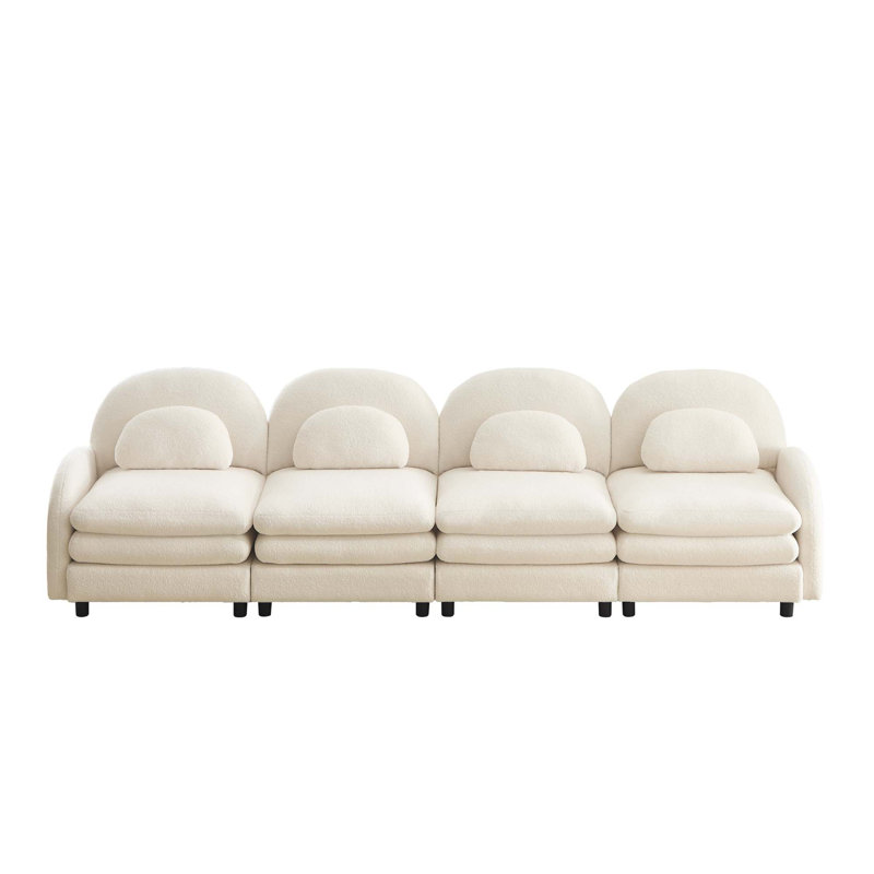 Canapé modulaire Teddy, 35.4" H x 129.1" W x 33.8" D, Beige