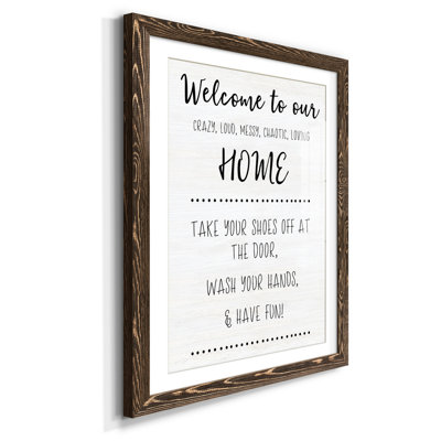 Welcome to Our Home - Reproduction d'art textuel sur papier encadré