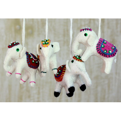 2.8'' Handmade Fabric Animals Hanging Figurine Ornament