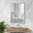 White 20"x30" Wavy Rectangle Solid Wood Frame Decorative Mirror,for Bedroom, Bathroom, Living Room, Entryway-1451453753