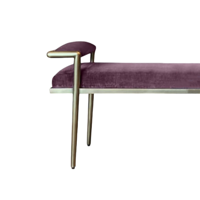 Le magasin de vêtements à banc souple porte des chaussures et des chaussures, H 21,65 po x l 70,87 po x P 15,75 po, Mauve