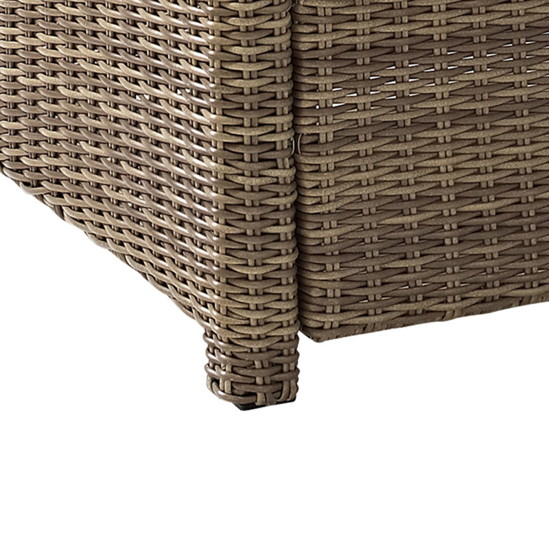 Patio Sofa with Cushions, Brown, Red