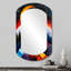 Arbre jaune sur un paysage de montagne imaginaire, miroir cylindrique, miroir mural asymétrique moderne, impression sur métal-107247288