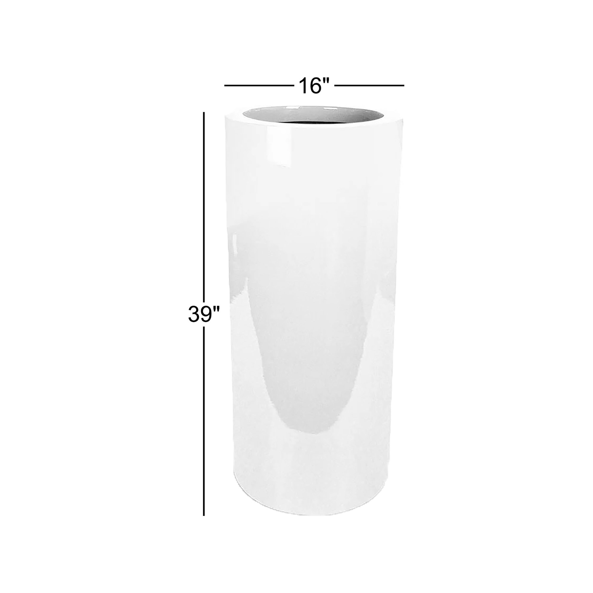Laki Pot Planter, White, 39" H x 16" W x 31" D