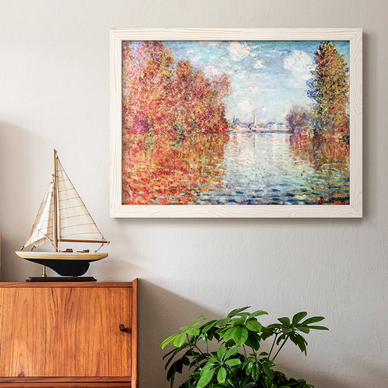 «Autumn in Argenteuil» par Monet, reproduction d'art sur toile, Blanc, H 22 po x l 32 po