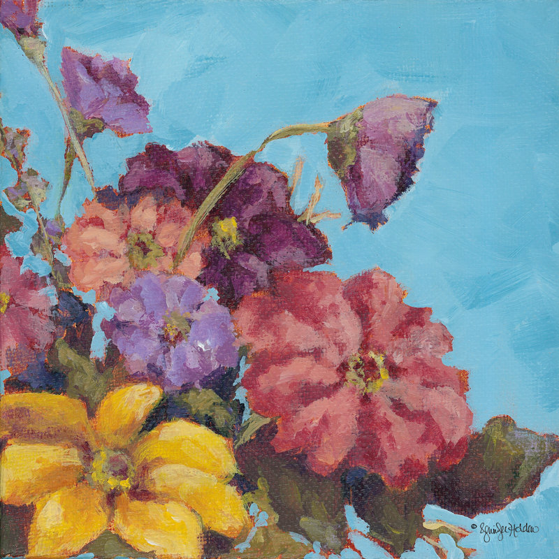 " Katie's Bouquet " by Jennifer Holden, 12" H x 12" W, No, Wrapped Canvas