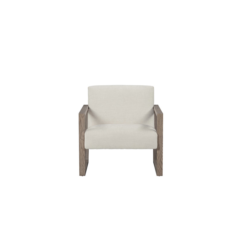Daedric Upholstered Armchair, Cream Polyester Blend