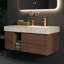 36 po. X 20 po. Comptoir de meuble-lavabo intégré en pierre frittée pour robinet à un trou, aucun assemblage de meuble-lavabo requis avec lavabo en céramique encastré-132712997