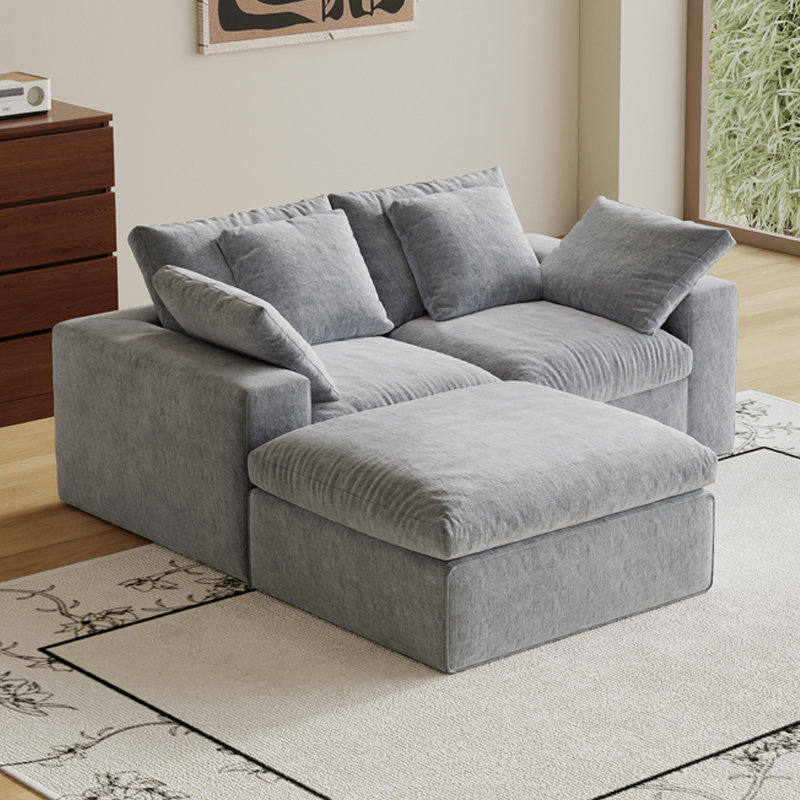 Canapé modulaire modulaire avec 3 sièges, style minimaliste moderne compressé, canapé-lit confortable pour le salon, gris clair