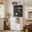 Armoire de rangement blanche pour salle de lavage de 78,9 po de hauteur - panneau perforé mural, 1 tiroir verrouillable + 2 armoires verrouillables