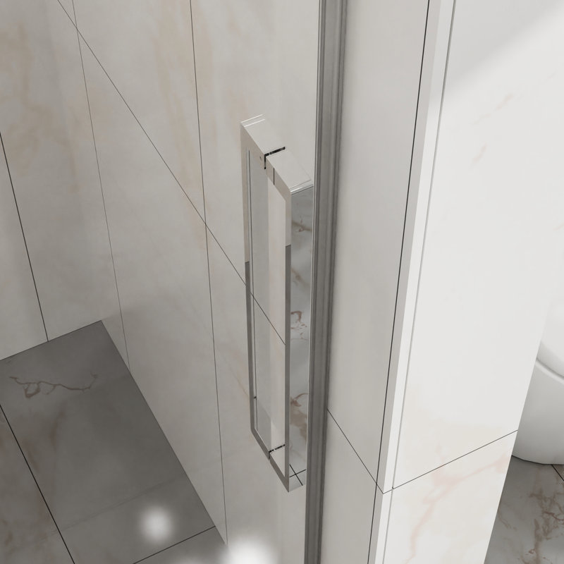 Sliding Shower Door, 48" X 72", 1/4"  6Mm  Tempered Glass, Easy - Clean, Adjustable 44 48 In W, Splash Proof Threshold, Silent Pulleys, Parts, Smooth Clear Coating, Adjustable, Reversible, Splash
