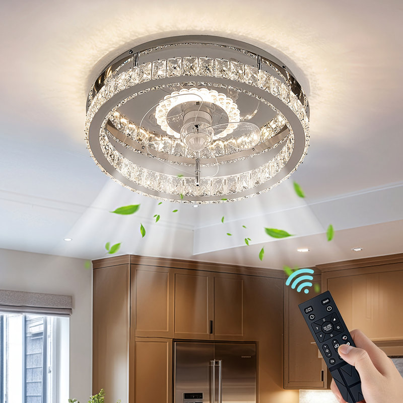 Ceiling Fans With Lights Modern Crystal With Remote Control