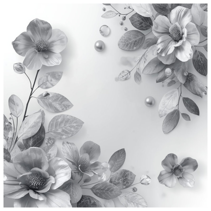 Couvertures d'arrangement floral monochrome, L 50 po x H 60 po