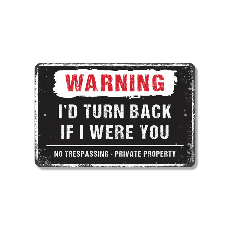 «I’d Turn Back If I Were You» (paquet de 2) en plastique de 8 po x 12 po