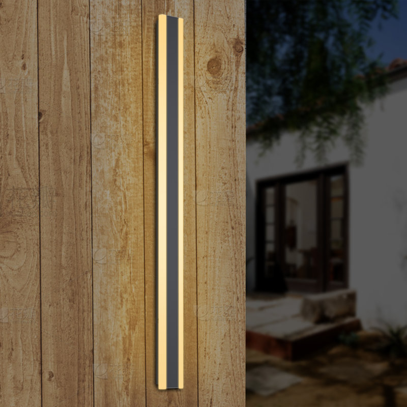 Aluminum Modern Linear IP65 Integrated LED Waterproof Hardwired Outdoor Wall Lights, 39" H x 3" W x 1.8" D, Black/White, 20
