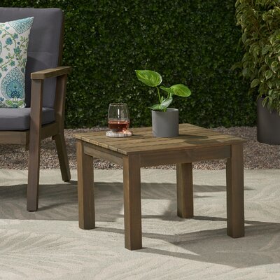 Isaacson Outdoor Wooden Side Table
