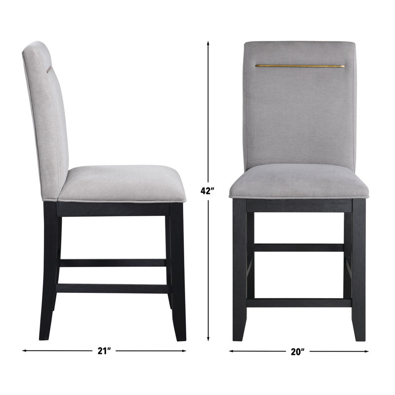 Chaise de comptoir Donny - gris (ensemble de 2)