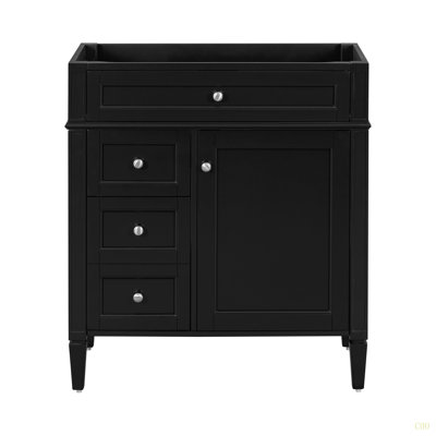 30'' Bathroom Vanity Without Top Sink, Modern Bathroom Storage Cabinet With 2 Drawers And A Tip-Out Drawer (NOT INCLUDE BASIN)