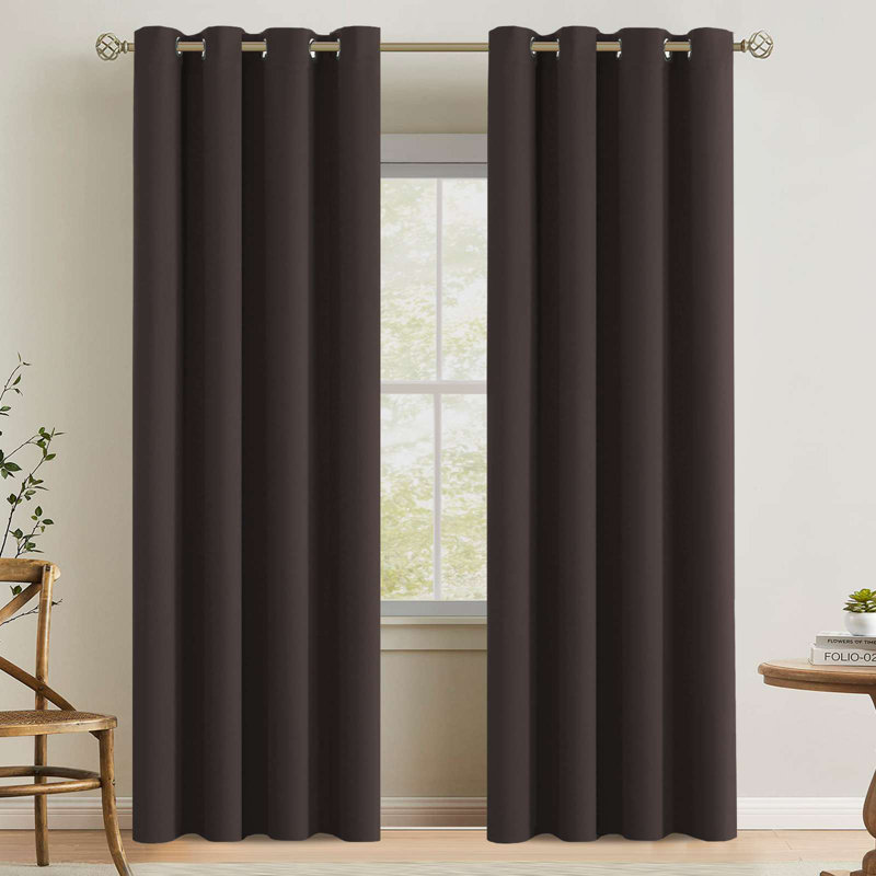 Room Darkening Curtains for Bedroom 42"/52" Wide Curtains Thermal Insulated 100”/120“/180” Wide Long Room Darkening  Curtains for Living Room Outdoor Privacy Energy Saving Curtains for Patio Door Grommet 1 Panel