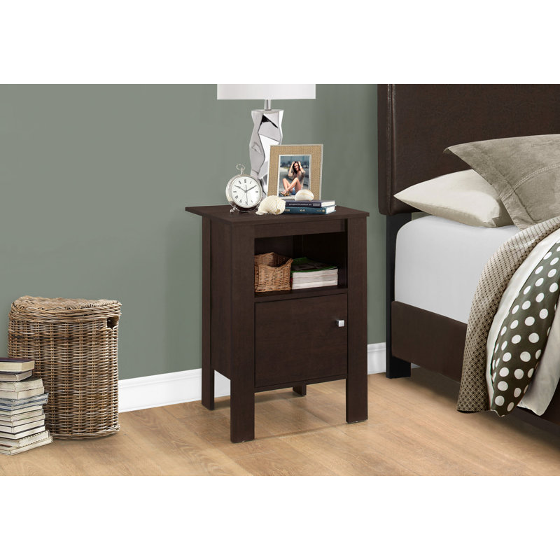 Mattews Accent Table, Side, End, Nightstand, Lamp, Storage, Living Room, Bedroom, Laminate, Cappuccino