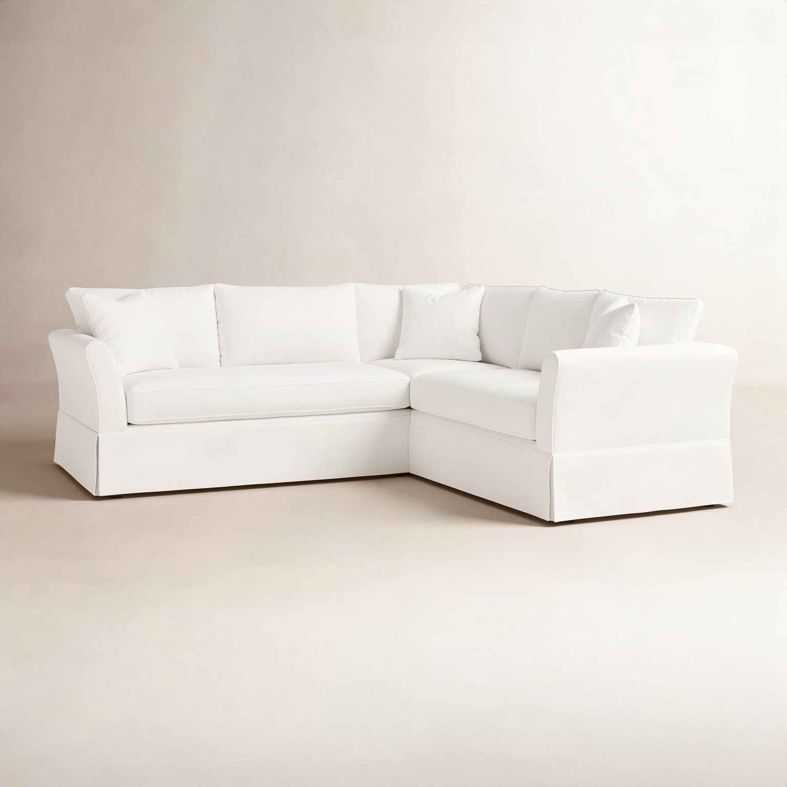 Shleby Sectional, Bayou Off White, Right Hand Facing