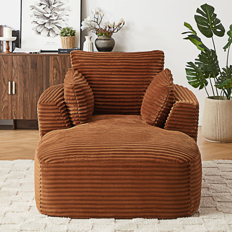 Chaise longue rembourrée, Orange