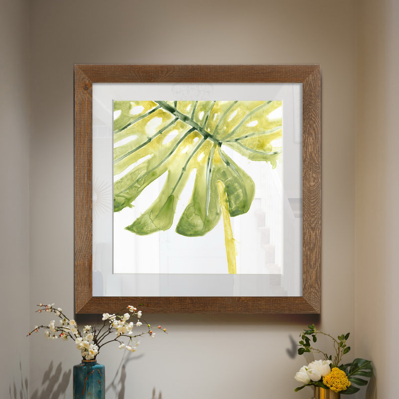 Verdant impressions I-reproduction de peinture encadrée sur papier, H 21 po x l 21 po x P 1 po, Papier avec cadre érable