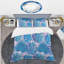  Ensemble de housse de couette en microfibre bleu / rose clair-40702065