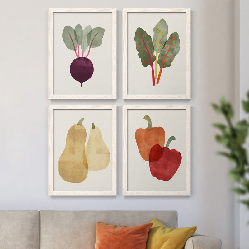 Toile encadrée organique Premium Veg IX - prête à être accrochée, Blanc, H 31,5 po x l 47 po x P 1,5 po
