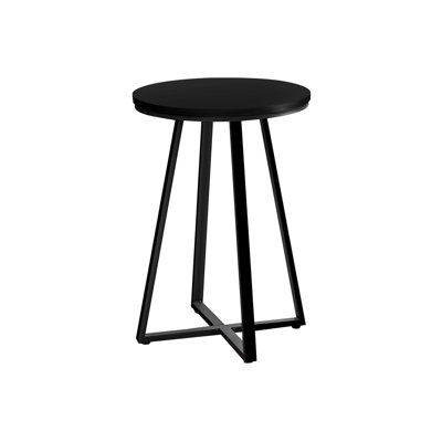 Accent Table, Side, Round, End, Nightstand, Lamp, Living Room, Bedroom, Laminate, Black Metal, Contemporary, Modern