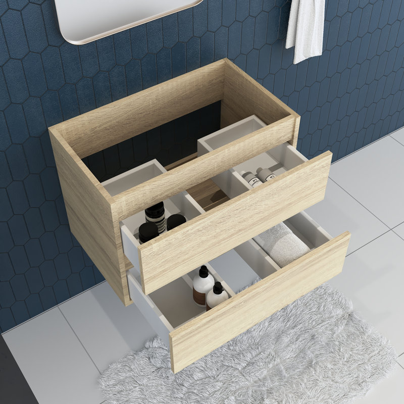 Salt 29.5'' Single Bathroom Vanity Base Only, White Oak