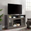 Meuble télé classique pour téléviseur de 65 po ou moins avec espace de rangement ouvert et fermé, noyer foncé / noir Classic