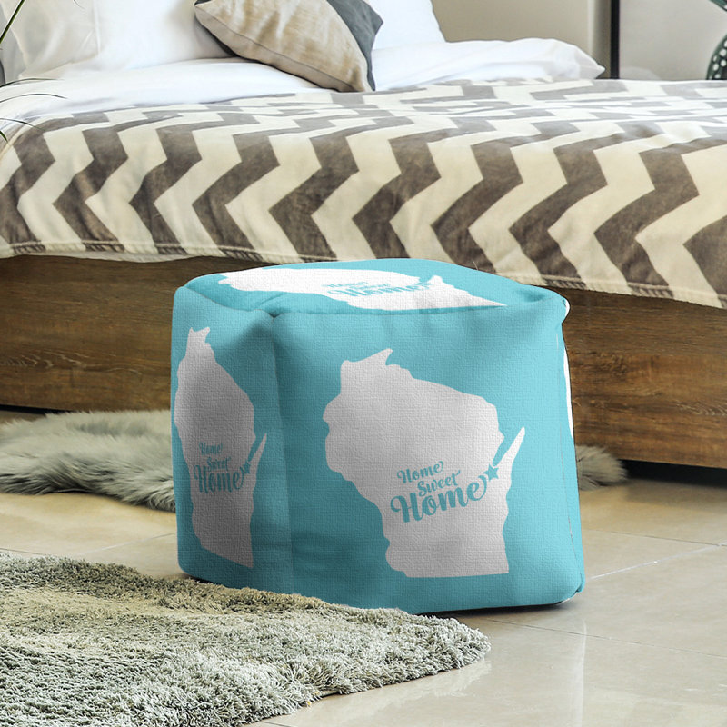 Upholstered Ottoman, Teal
