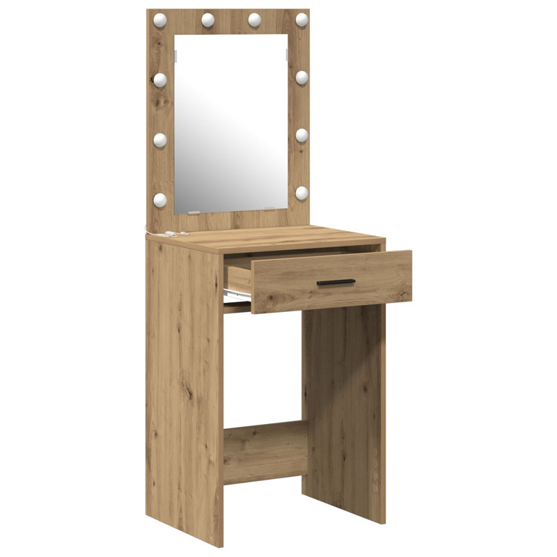 MDF, 50 X 41 X 135 Cm Mirror Vanity Table, Artisan Oak