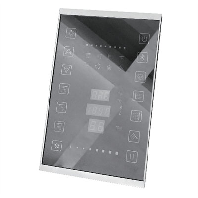 Livorno 23x31 Matte Black Remote Controlled LED Thermostatic Shower System with Music Rainfall
