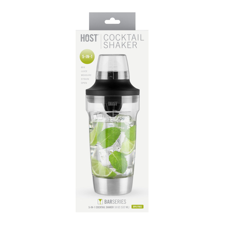 Stainless Steel and Clear All-in-One Cocktail Shaker Set