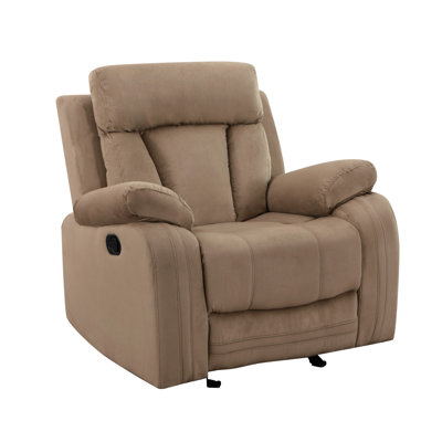 Transitional Chair With Lumbar And Stainless Steel - Beige Hardwood Constructed Reclining Assurance