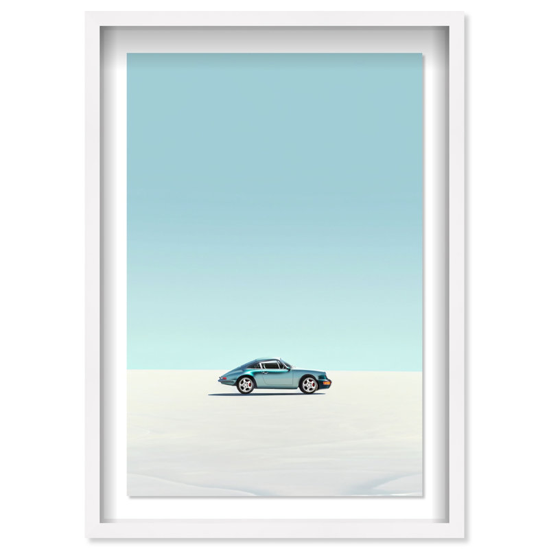 Carrera in Salt Flats Shadowbox by Oliver Gal, 46.5" H x 31.5" W, White