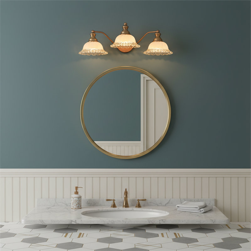 Éclairage pour salle de bain 3 lumières 23,6 pouces Vintage Copper