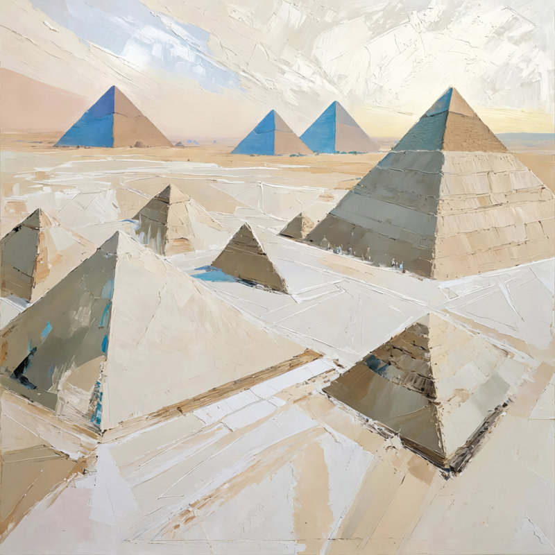 Pyramids  Giclee on Gallery Wrapped Canvas, 15" H x 15" W